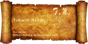 Tukacs Milán névjegykártya